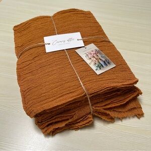 Fall / Autumn / Thanksgiving Cheesecloth Napkins - Burnt Orange - Set of 14